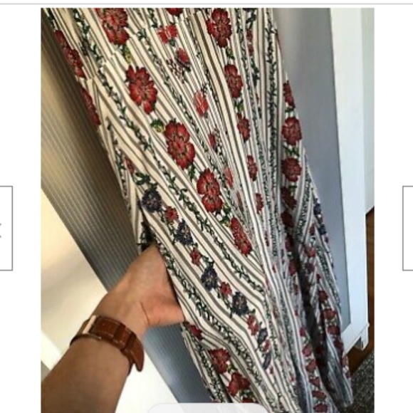 NWT Molly Green brand Summer Maxi "Amy" Dress, grey stripe, button up, lining, M - Picture 4 of 7